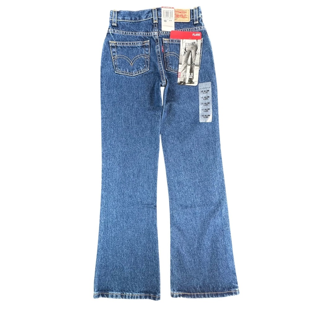 Levi's 517 Flare Jeans Girls‎ 10 Slim Blue Denim Y2K New With Tags